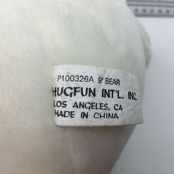 Hugfun Intl. 10 " White Plush Christmas Bear Holiday Rudolph Nose - Picture 5 of 7